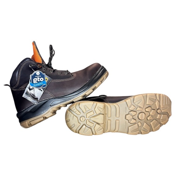 Pirpull Safety Work Boots NWT – Brown Leather, Slip-Resistant, Size 12 main image 5